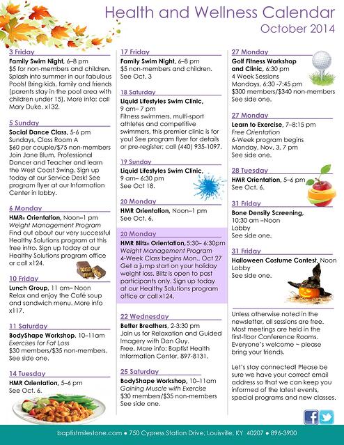Health and Wellness Calendar