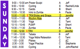 New Class Schedule New Class Schedule