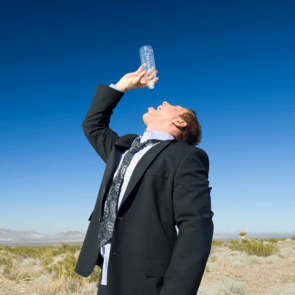 Man Thirsty dehydration water