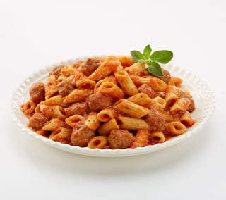 Penne Pasta with Meatballs in Sauce