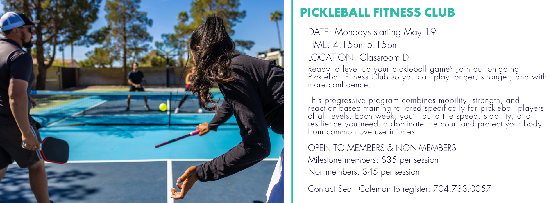 Pickleball Fitness Club- events page